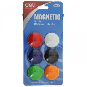 Магниты для магнитно-маркерных досок 6 штук  Магниты для магнитно-маркерных досок d-3 см (набор 6 шт) на блистере МИКС. 